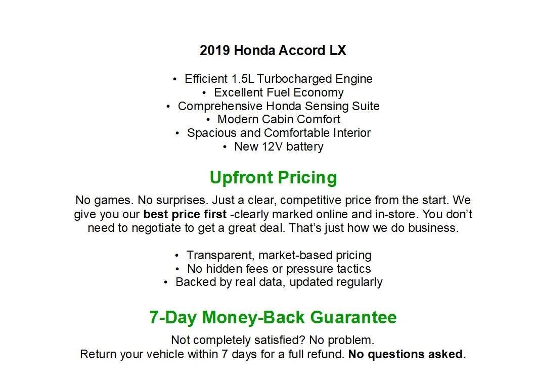 2019 Honda Accord Sedan LX 1.5T CVT