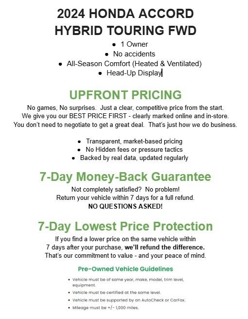 2024 Honda Accord Hybrid Touring Sedan