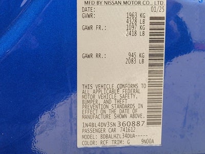 2025 Nissan Altima SV FWD