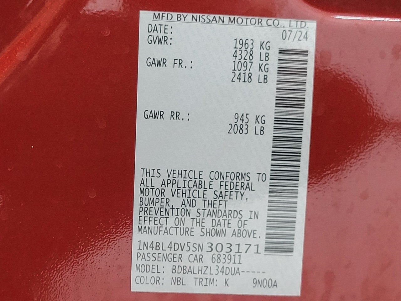 2025 Nissan Altima SV FWD