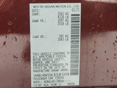 2025 Nissan Altima SV FWD