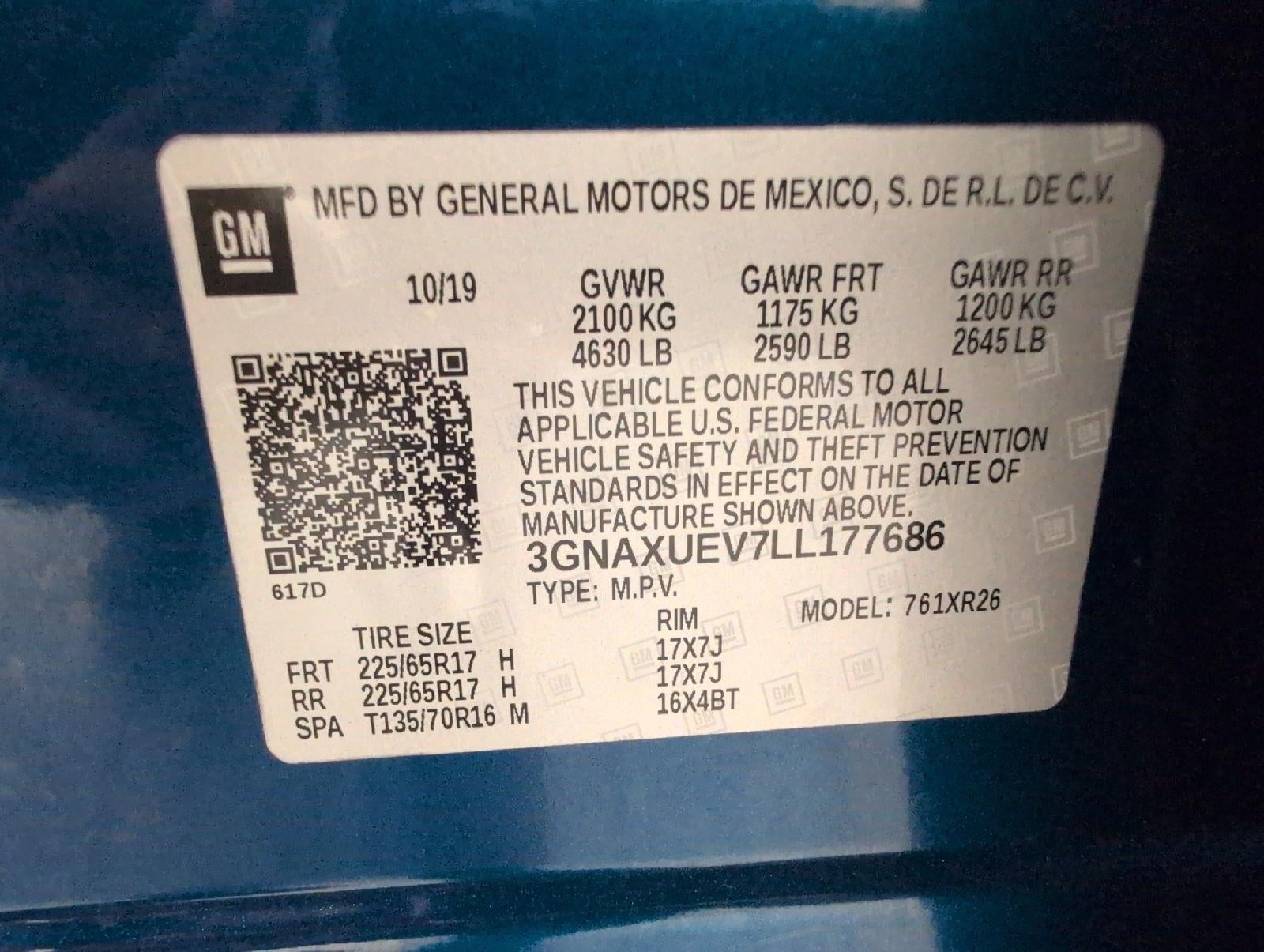 2020 Chevrolet Equinox AWD 4dr LT w/1LT