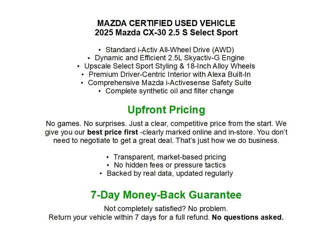 2025 Mazda Mazda CX-30 2.5 S Select Sport AWD