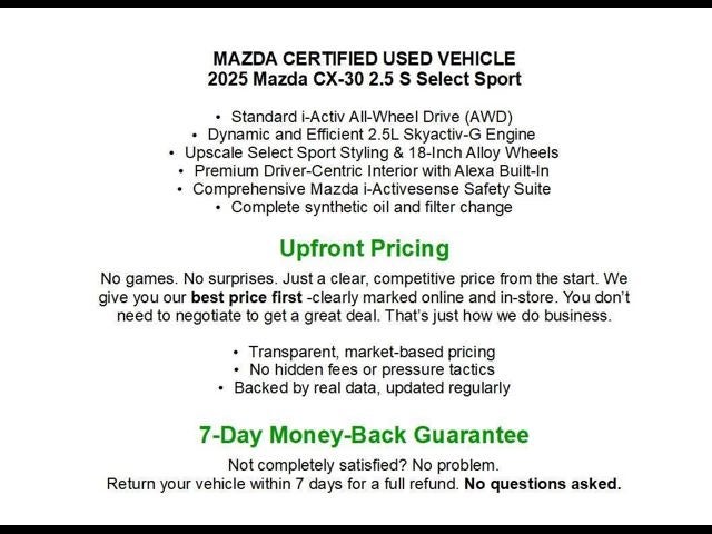 2025 Mazda Mazda CX-30 2.5 S Select Sport AWD