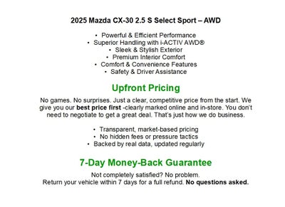 2025 Mazda Mazda CX-30 2.5 S Select Sport AWD