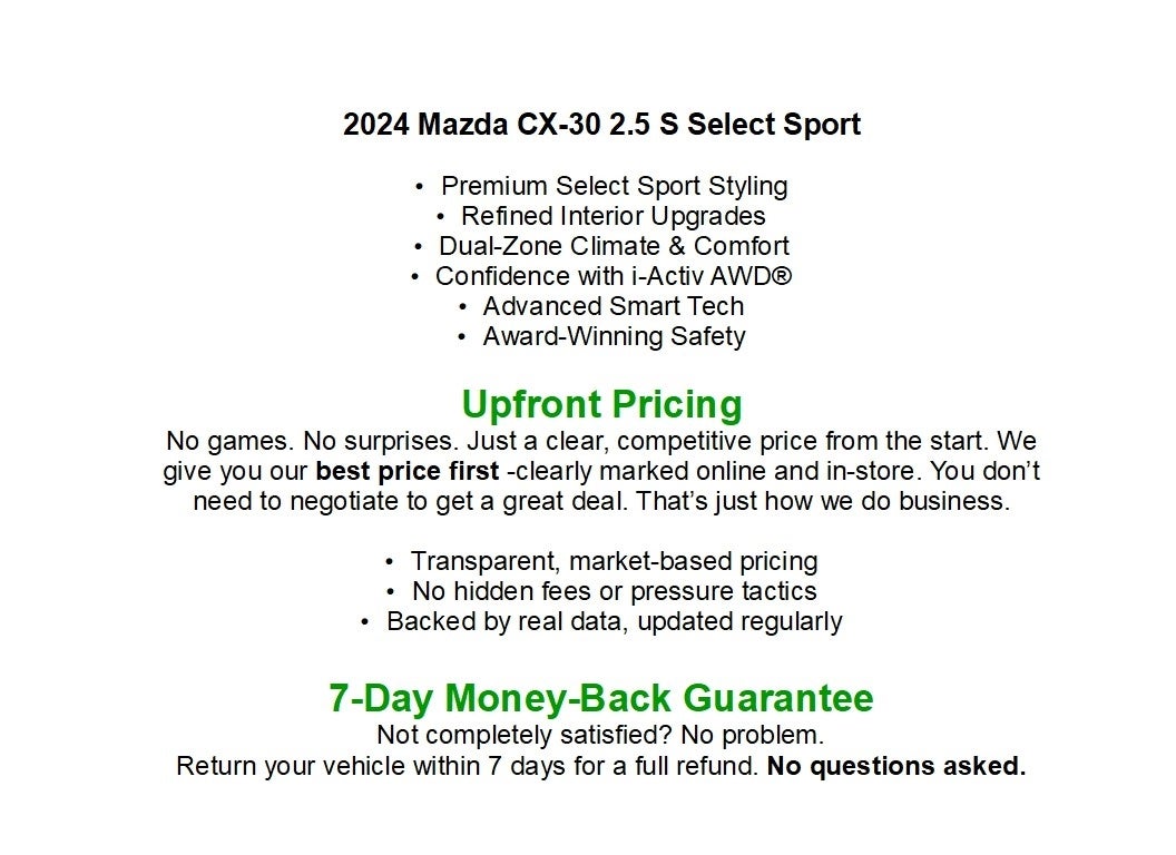 2024 Mazda Mazda CX-30 2.5 S Select Sport AWD