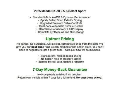 2025 Mazda Mazda CX-30 2.5 S Select Sport AWD