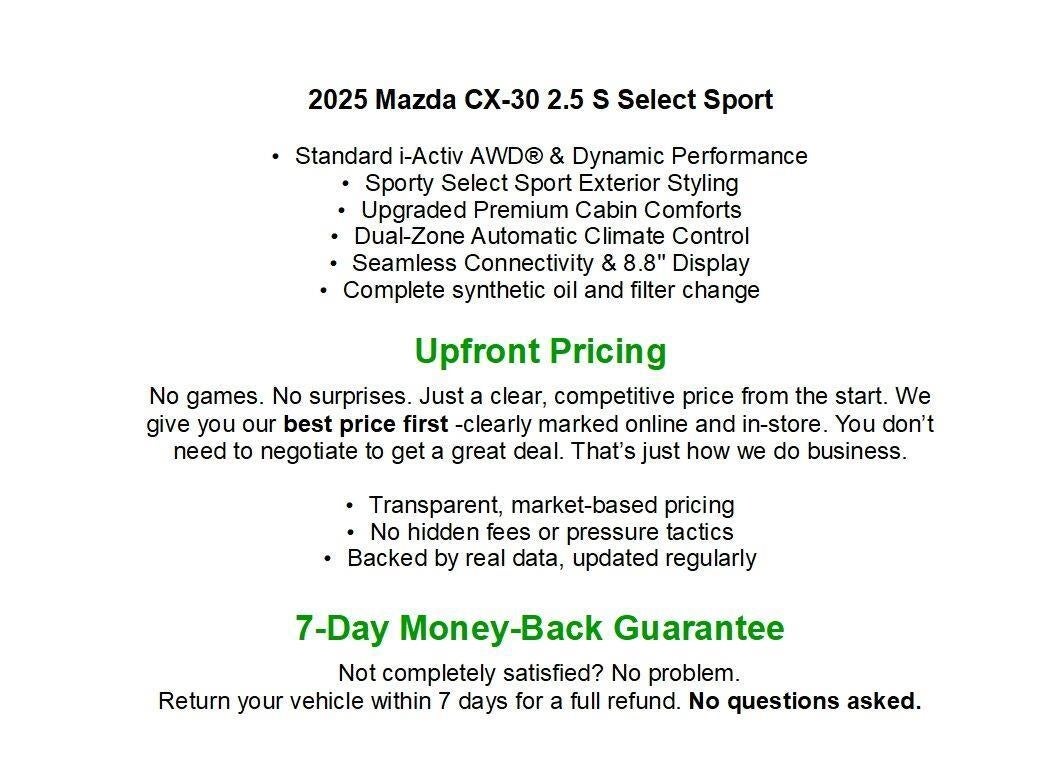 2025 Mazda Mazda CX-30 2.5 S Select Sport AWD