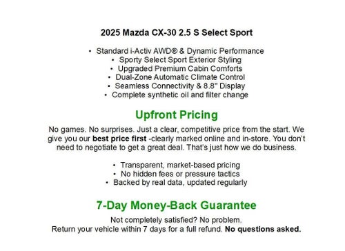 2025 Mazda Mazda CX-30 2.5 S Select Sport AWD