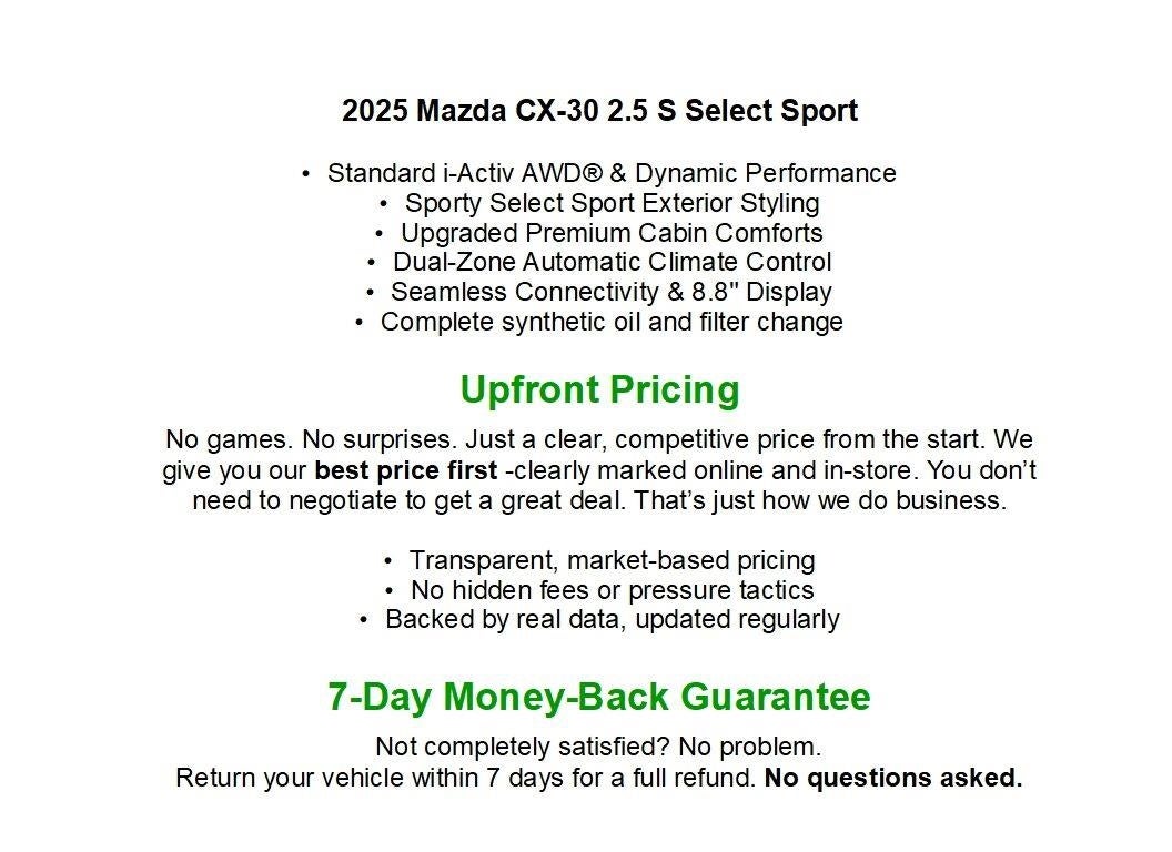 2025 Mazda Mazda CX-30 2.5 S Select Sport AWD