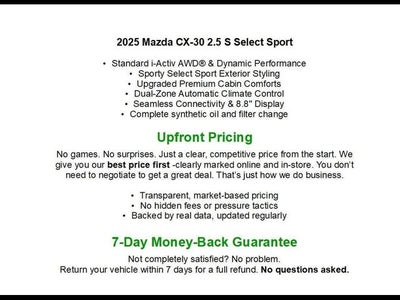 2025 Mazda Mazda CX-30 2.5 S Select Sport AWD