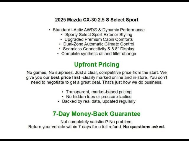 2025 Mazda Mazda CX-30 2.5 S Select Sport AWD