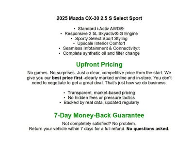2025 Mazda Mazda CX-30 2.5 S Select Sport AWD