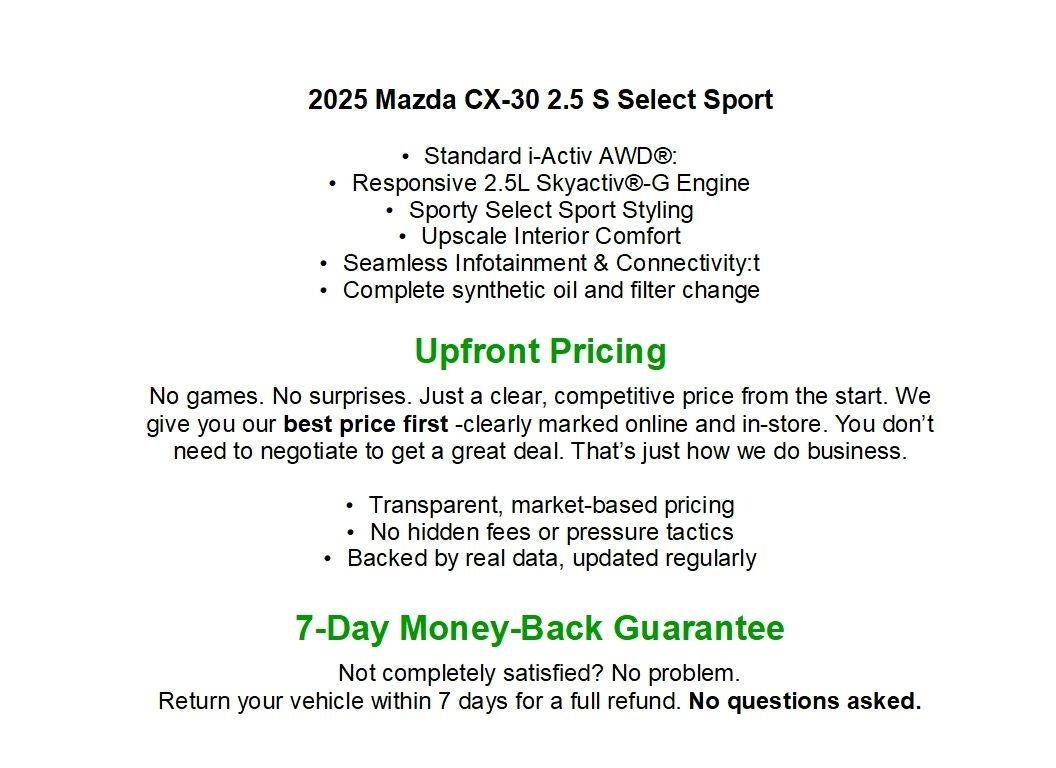 2025 Mazda Mazda CX-30 2.5 S Select Sport AWD