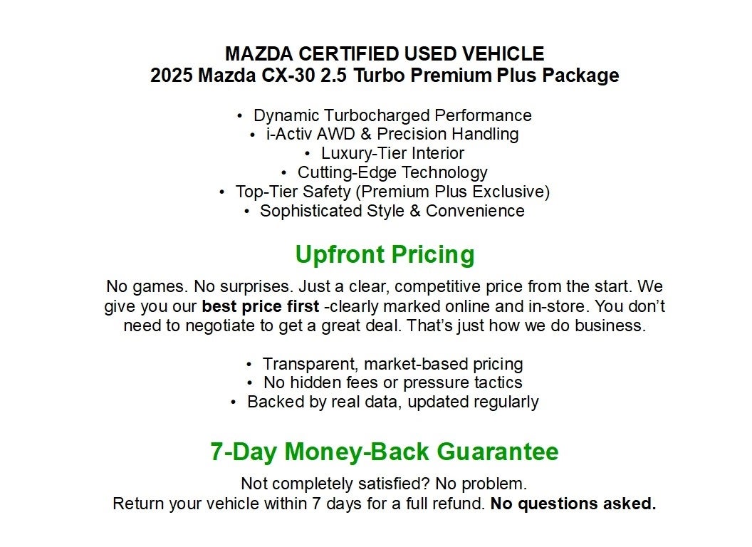 2025 Mazda Mazda CX-30 2.5 Turbo Premium Plus Package AWD