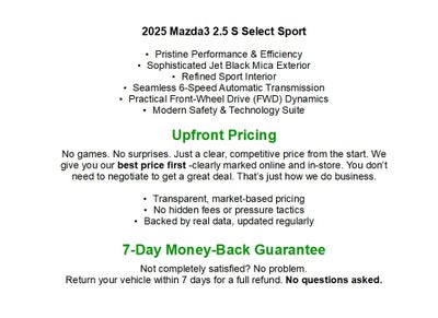 2025 Mazda Mazda3 Sedan 2.5 S Select Sport FWD