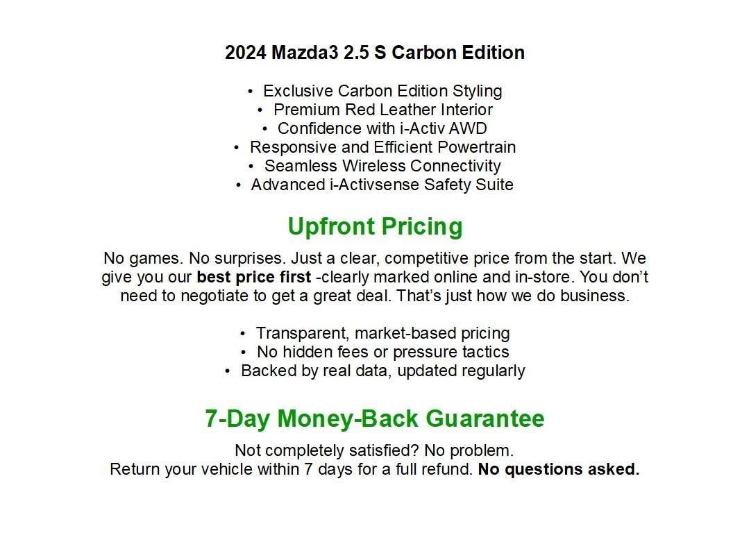2024 Mazda Mazda3 Sedan 2.5 S Carbon Edition AWD