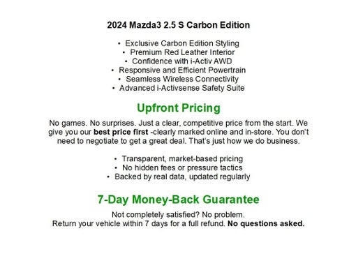 2024 Mazda Mazda3 Sedan 2.5 S Carbon Edition AWD