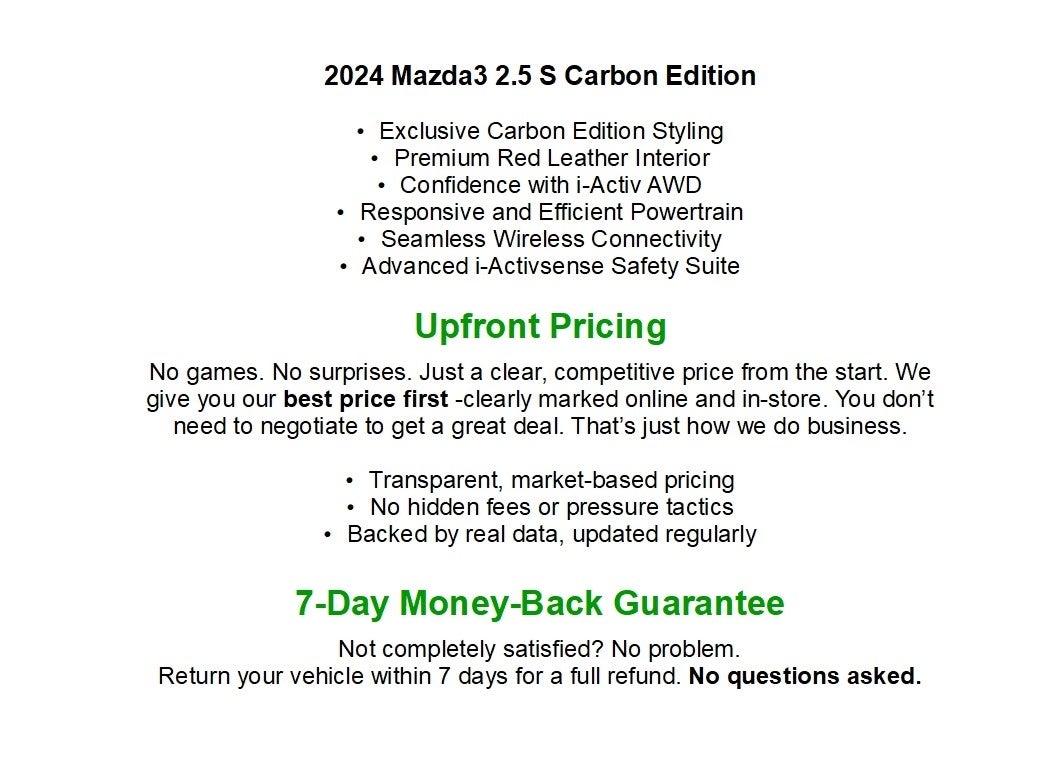 2024 Mazda Mazda3 Sedan 2.5 S Carbon Edition AWD