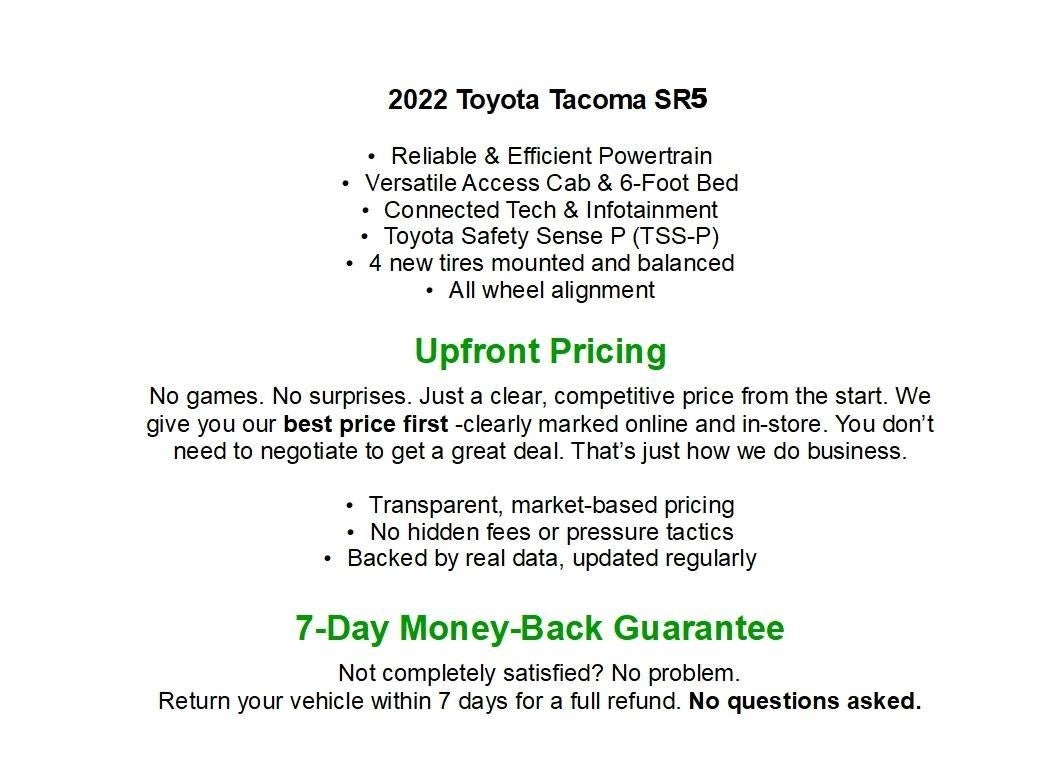 2022 Toyota Tacoma 2WD SR5 Access Cab 6' Bed I4 AT