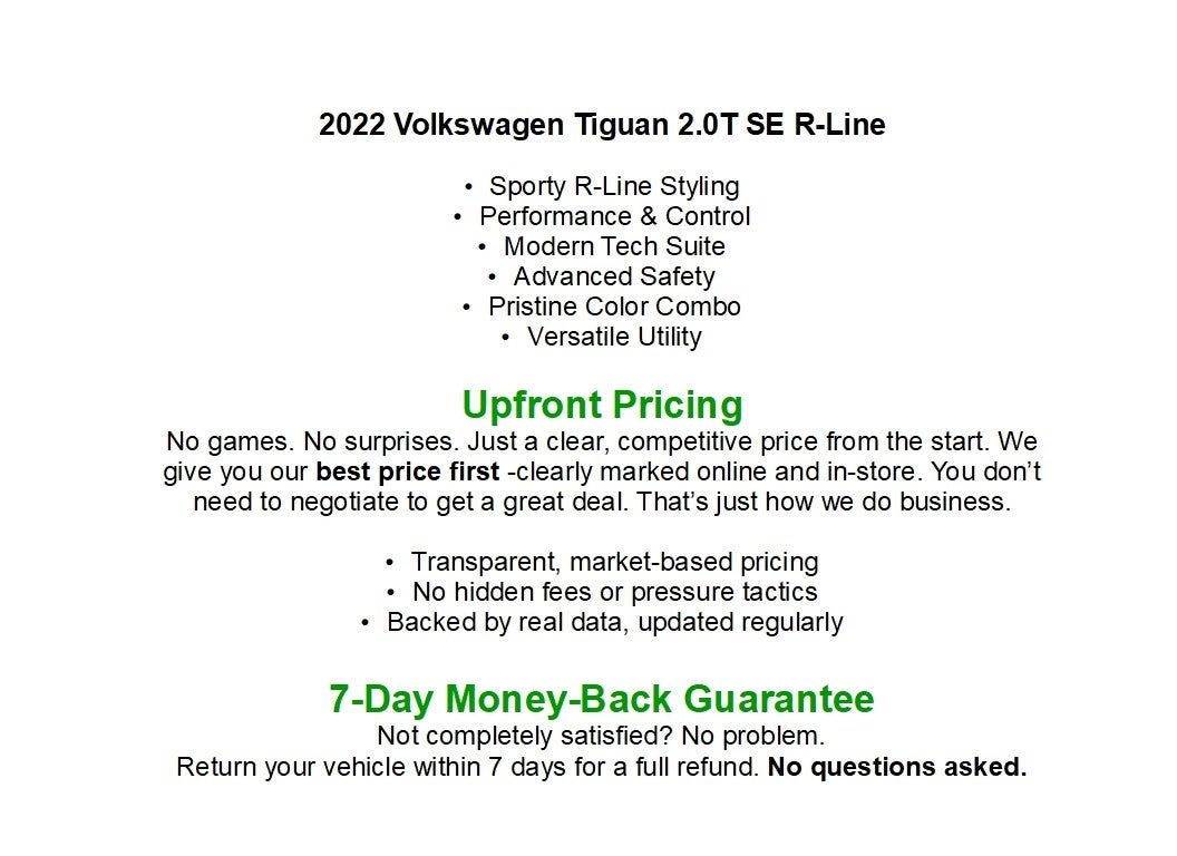 2022 Volkswagen Tiguan 2.0T SE R-Line Black 4MOTION