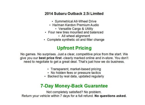 2014 Subaru Outback 4dr Wgn H4 Auto 2.5i Limited