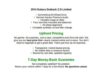 2014 Subaru Outback 4dr Wgn H4 Auto 2.5i Limited