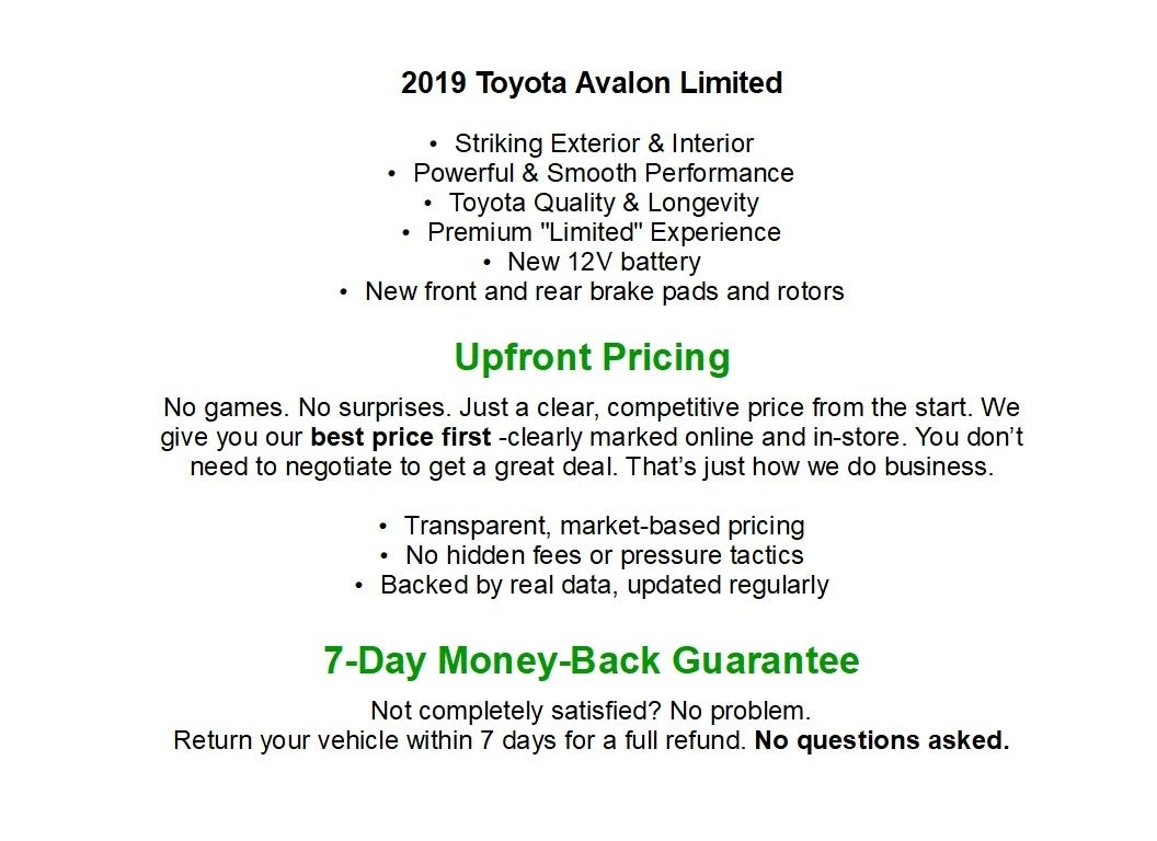 2019 Toyota AVALON SEDAN