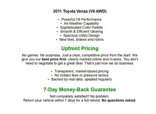 2011 Toyota Venza 4dr Wgn V6 AWD