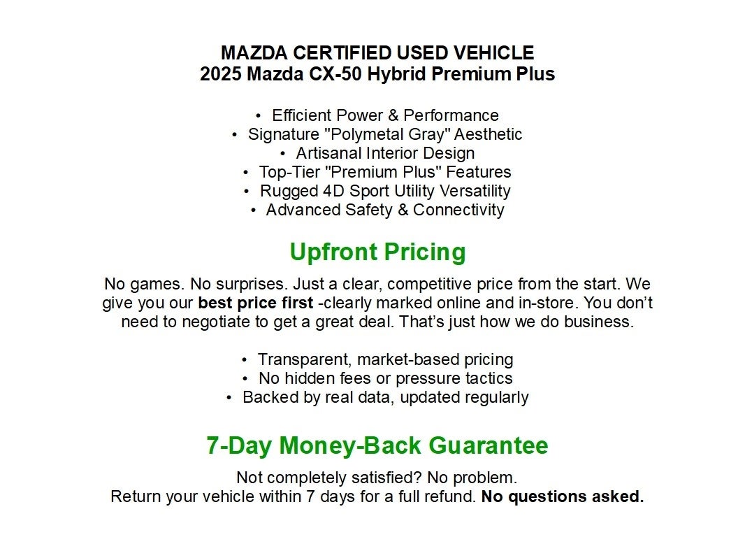 2025 Mazda Mazda CX-50 Hybrid Premium Plus Package AWD