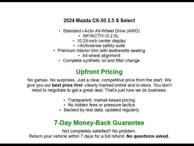 2024 Mazda Mazda CX-50 2.5 S Select Package AWD