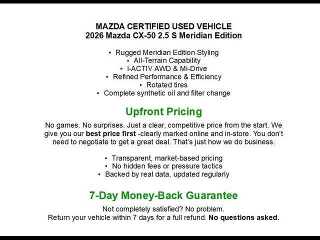 2026 Mazda Mazda CX-50 2.5 S Meridian Edition AWD