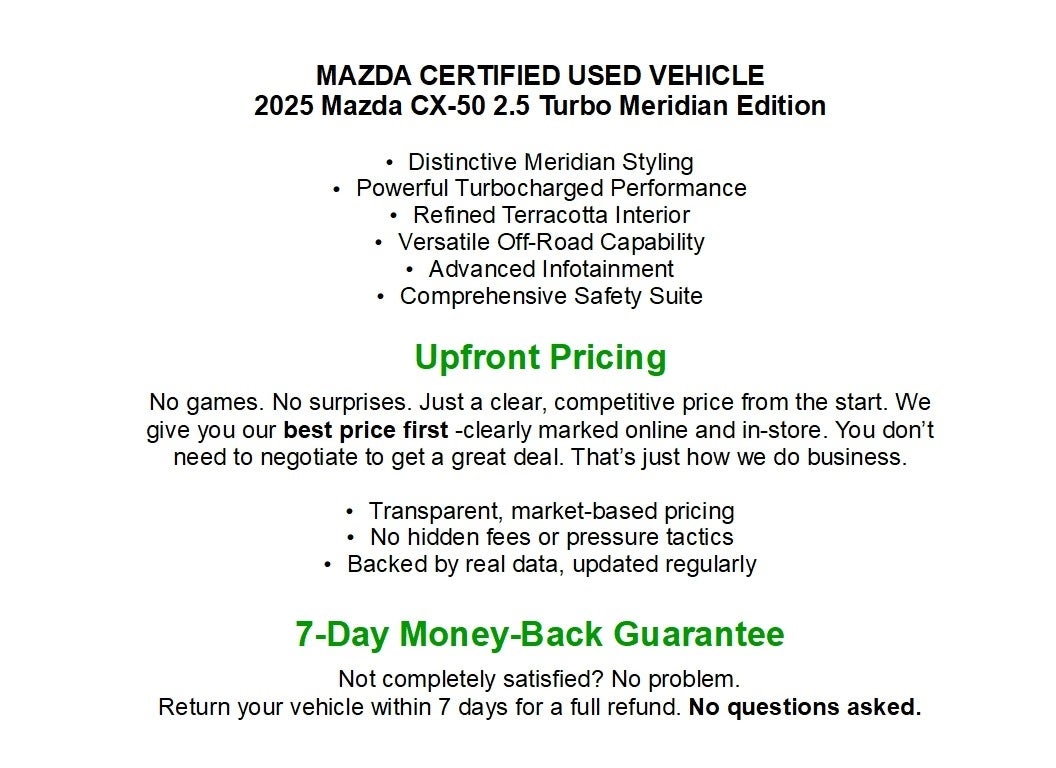 2025 Mazda Mazda CX-50 2.5 Turbo Meridian Edition AWD