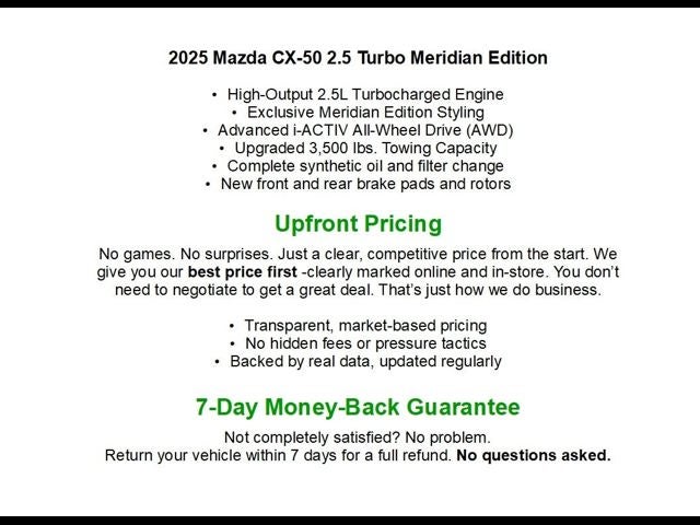 2025 Mazda Mazda CX-50 2.5 Turbo Meridian Edition AWD