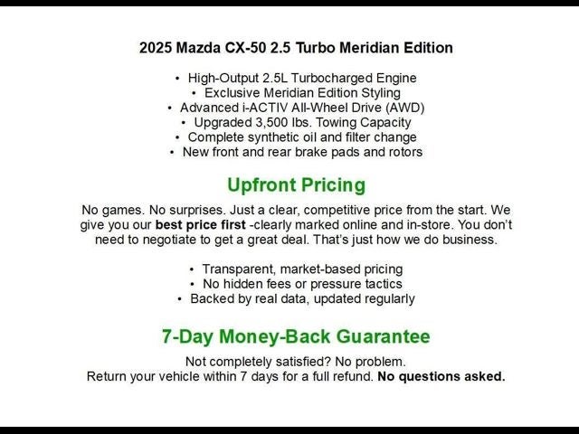 2025 Mazda Mazda CX-50 2.5 Turbo Meridian Edition AWD