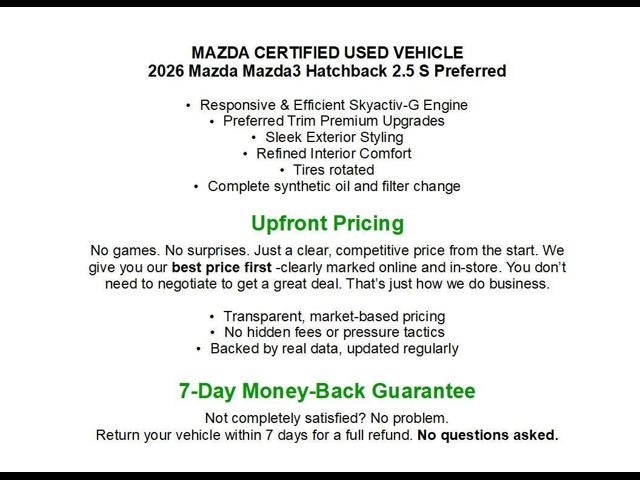 2026 Mazda Mazda3 Hatchback 2.5 S Preferred Auto FWD