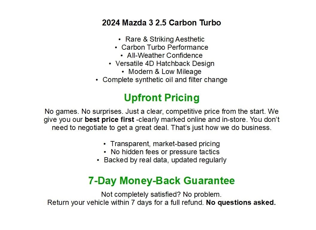 2024 Mazda Mazda3 Hatchback 2.5 Carbon Turbo Auto AWD