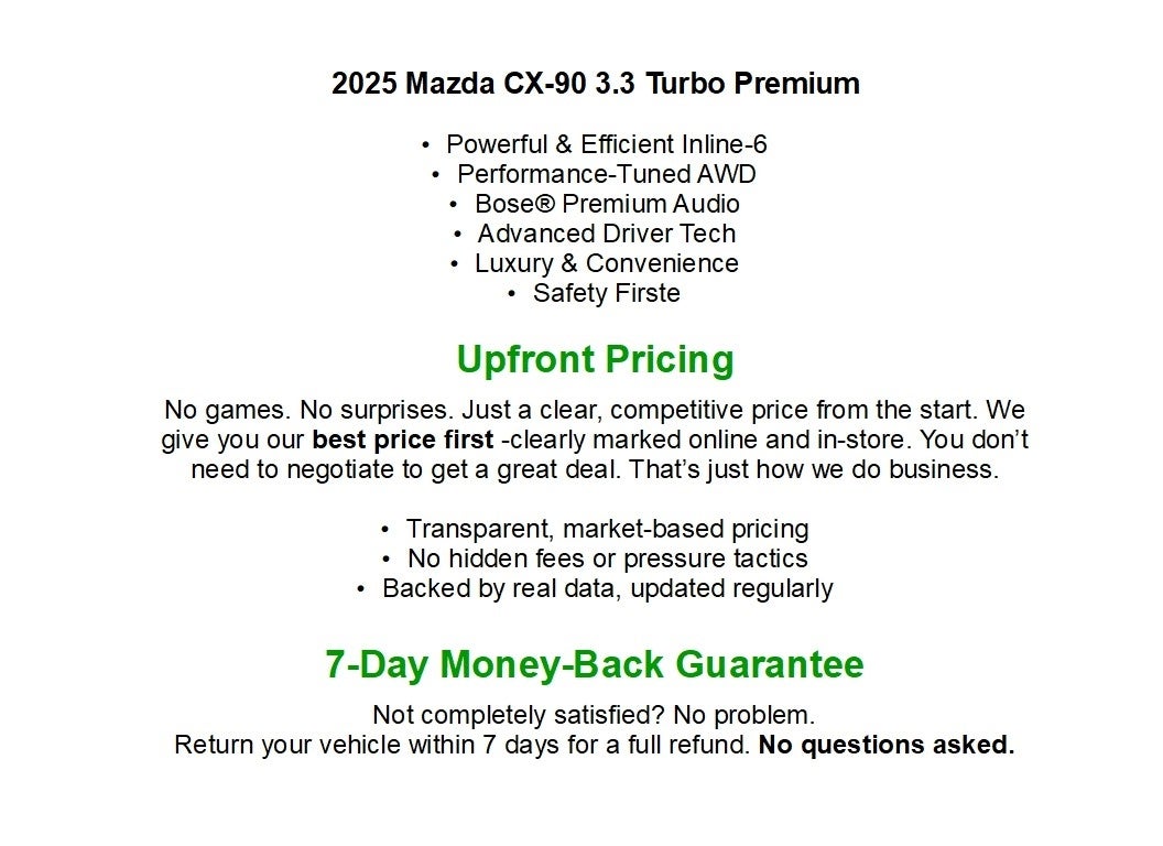 2025 Mazda Mazda CX-90 3.3 Turbo Premium Sport