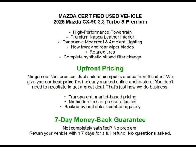 2026 Mazda Mazda CX-90 3.3 Turbo S Premium Sport
