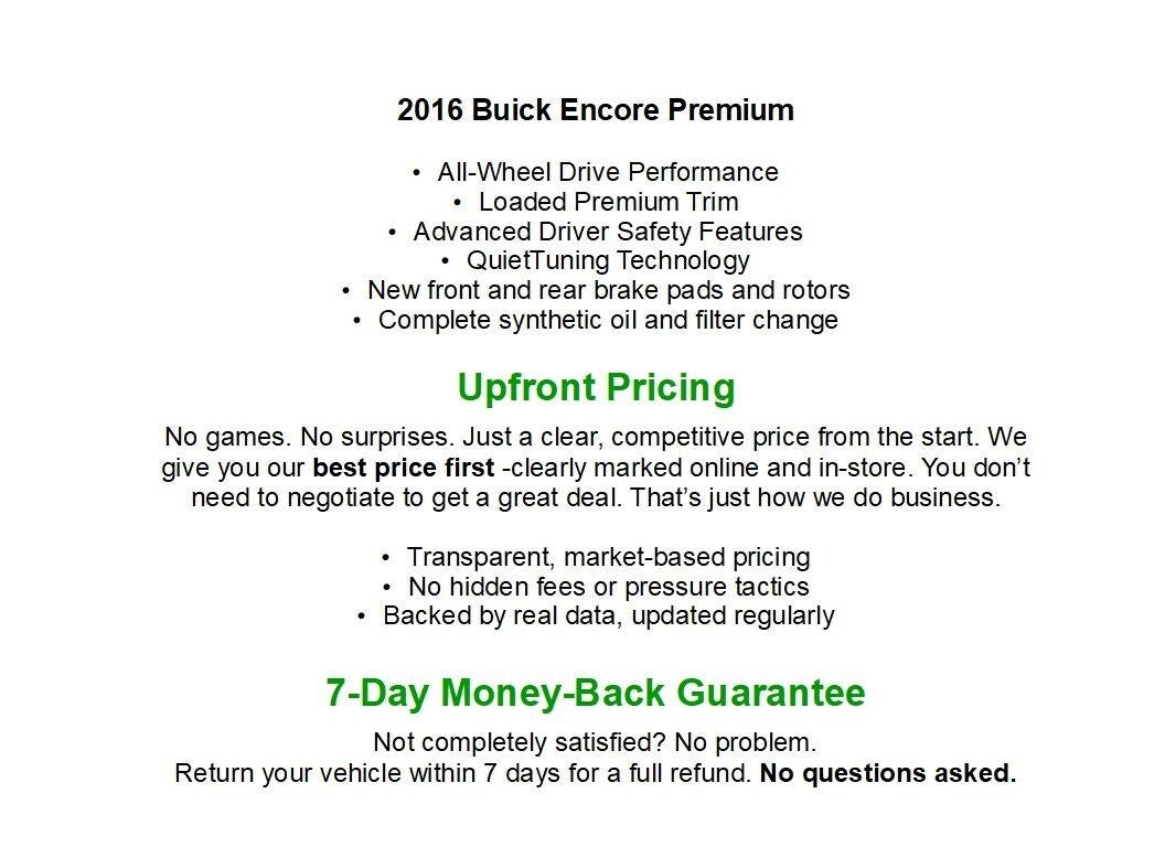 Used 2016 Buick Encore Premium with VIN KL4CJDSB2GB561972 for sale in Green Bay, WI