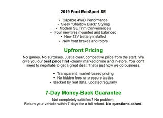 2019 Ford EcoSport SE 4WD