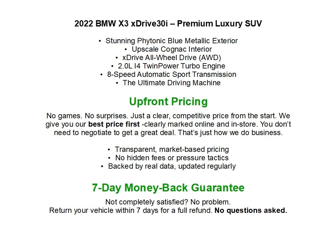 2022 BMW X3 xDrive30i Sports Activity Vehicle